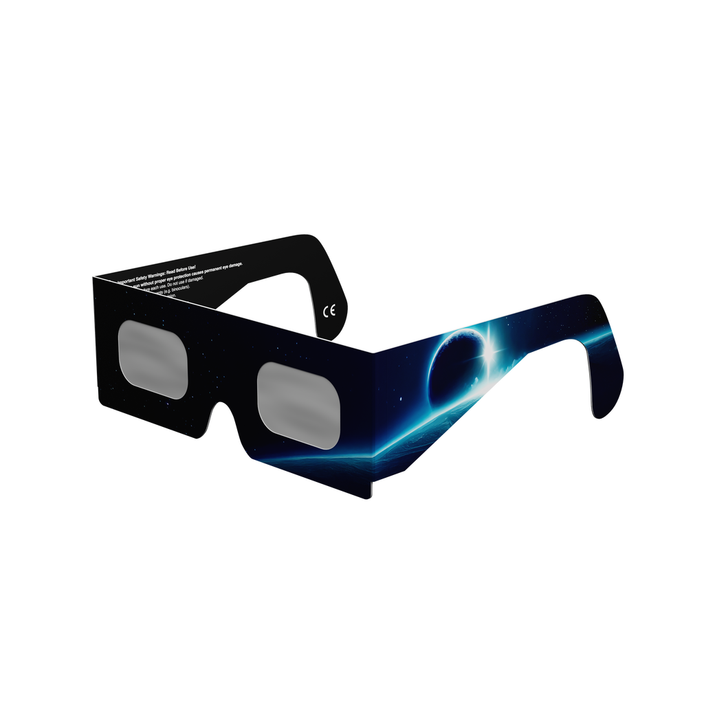 Orbiter solar eclipse glasses - 315° angle (transparent background)