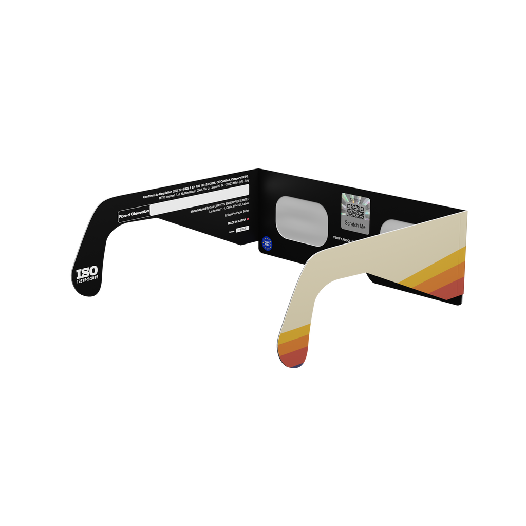 Peace solar eclipse glasses - 135° angle (transparent background)