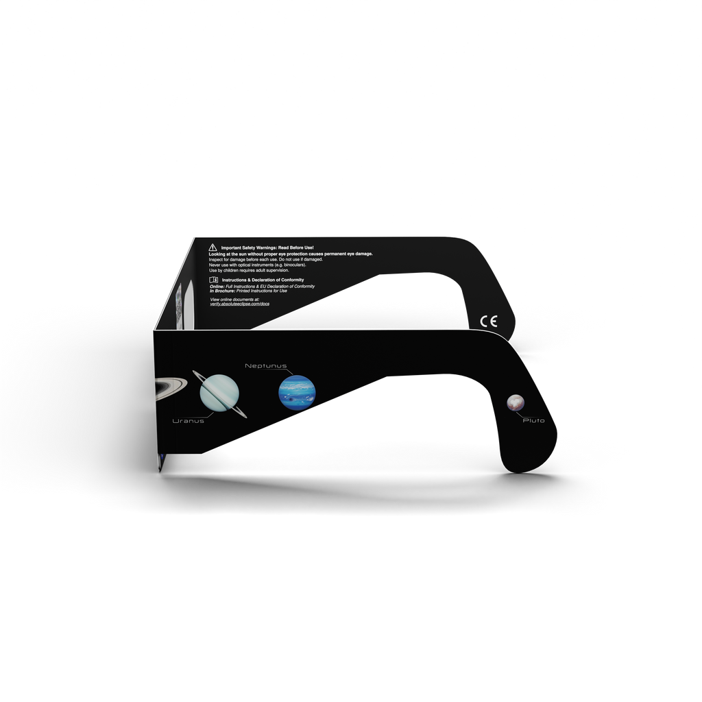Planets solar eclipse glasses - 270° angle (transparent background)
