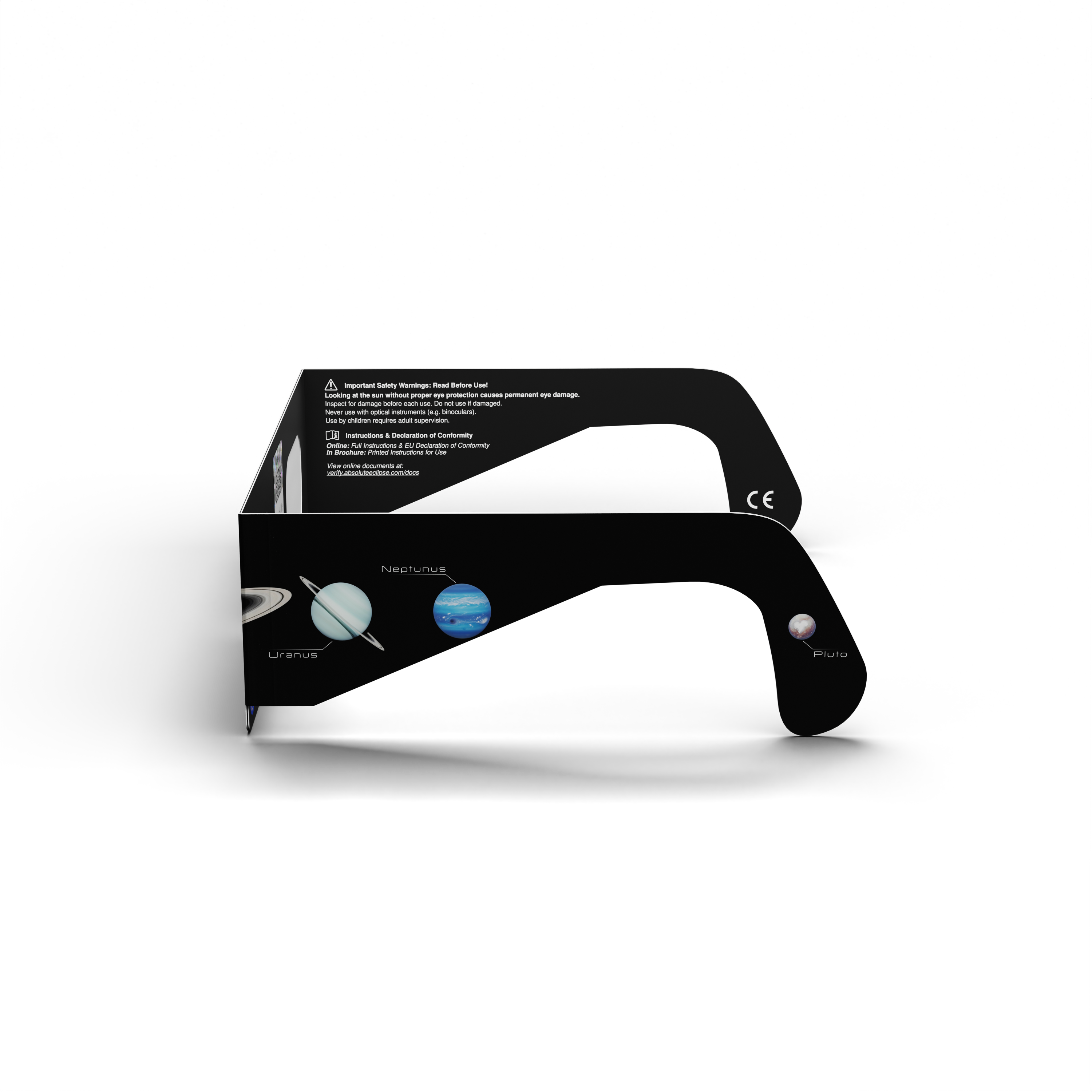Planets solar eclipse glasses - 270° angle (transparent background)