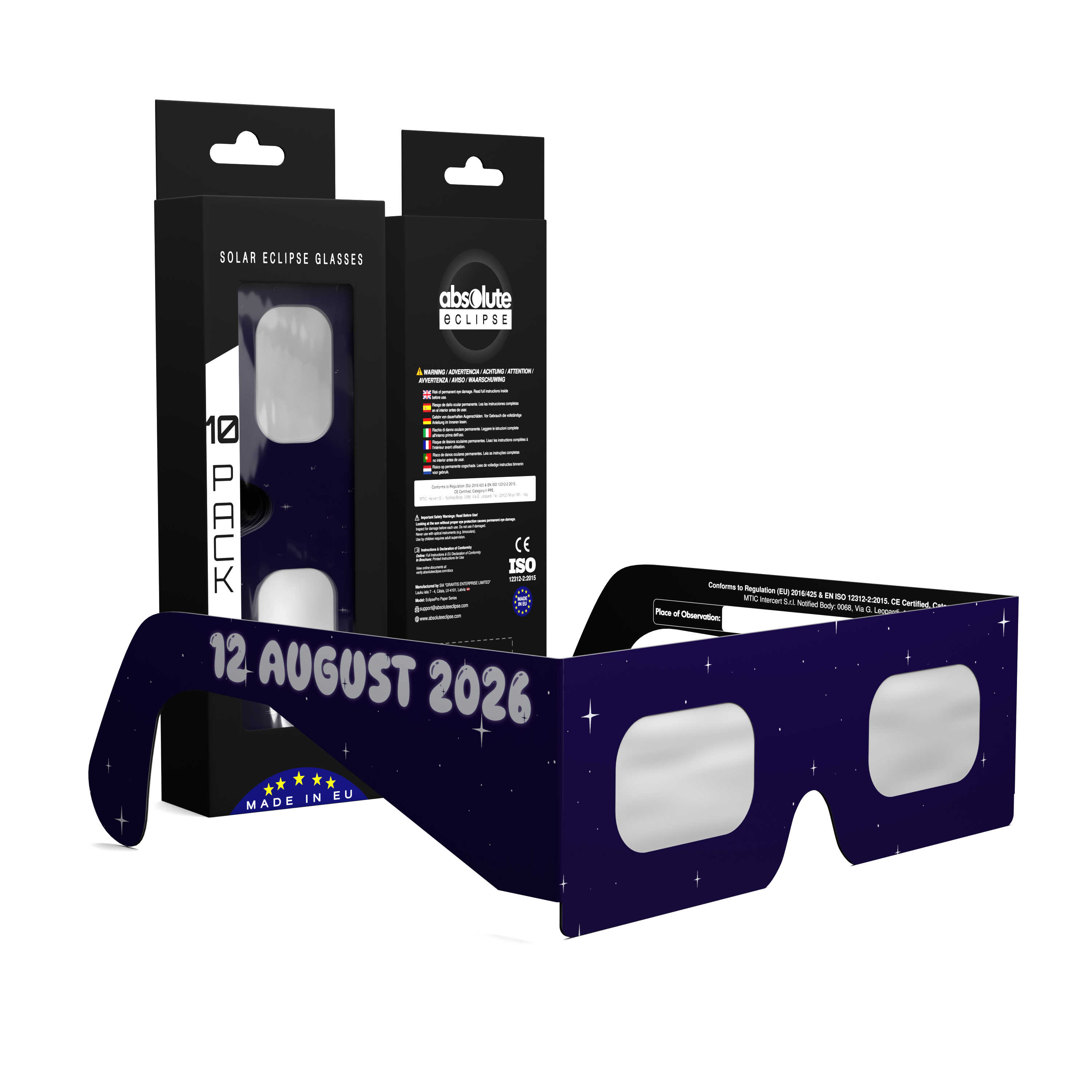 Rocketrider solar eclipse glasses - 10 pack comp
