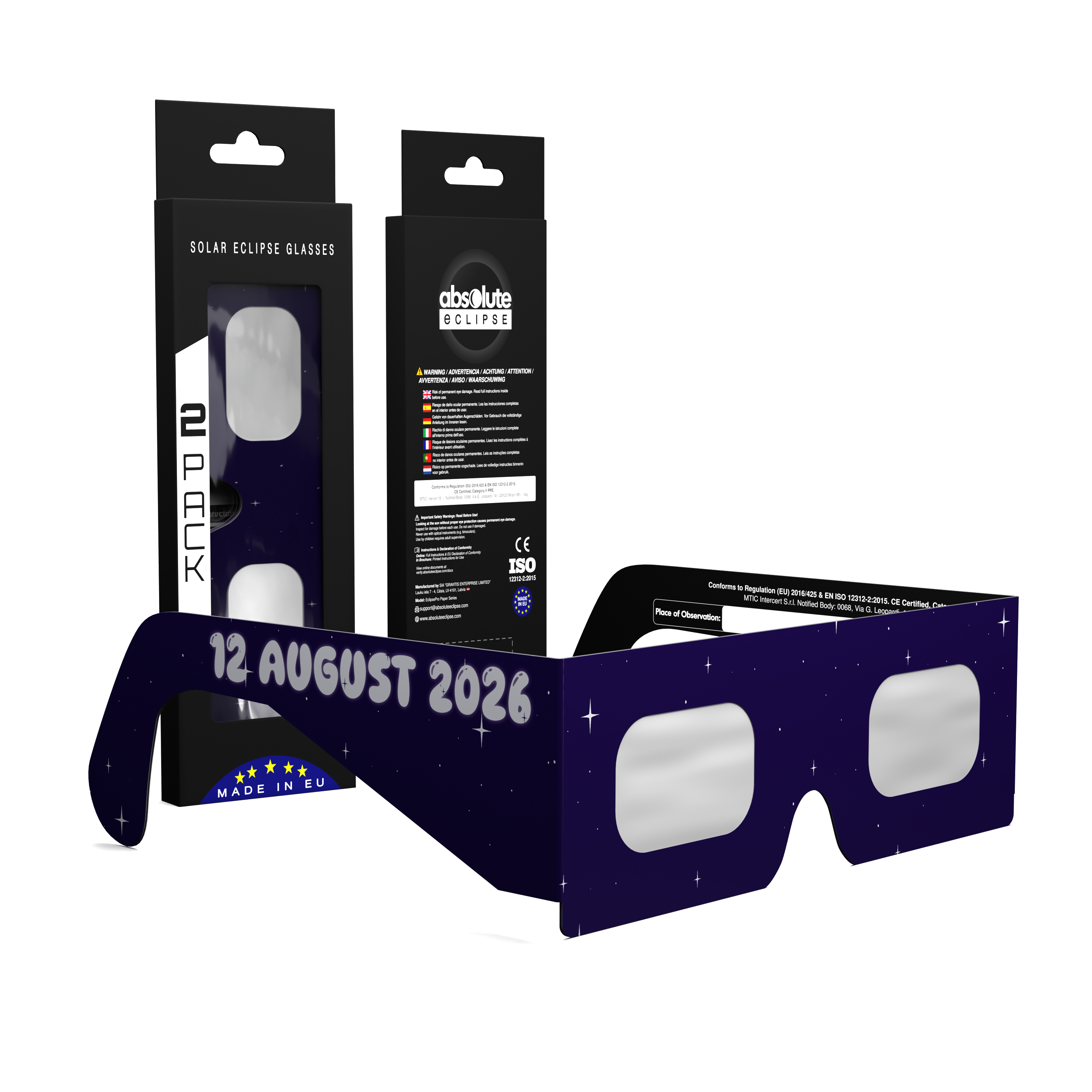 Rocketrider solar eclipse glasses - 2 pack comp