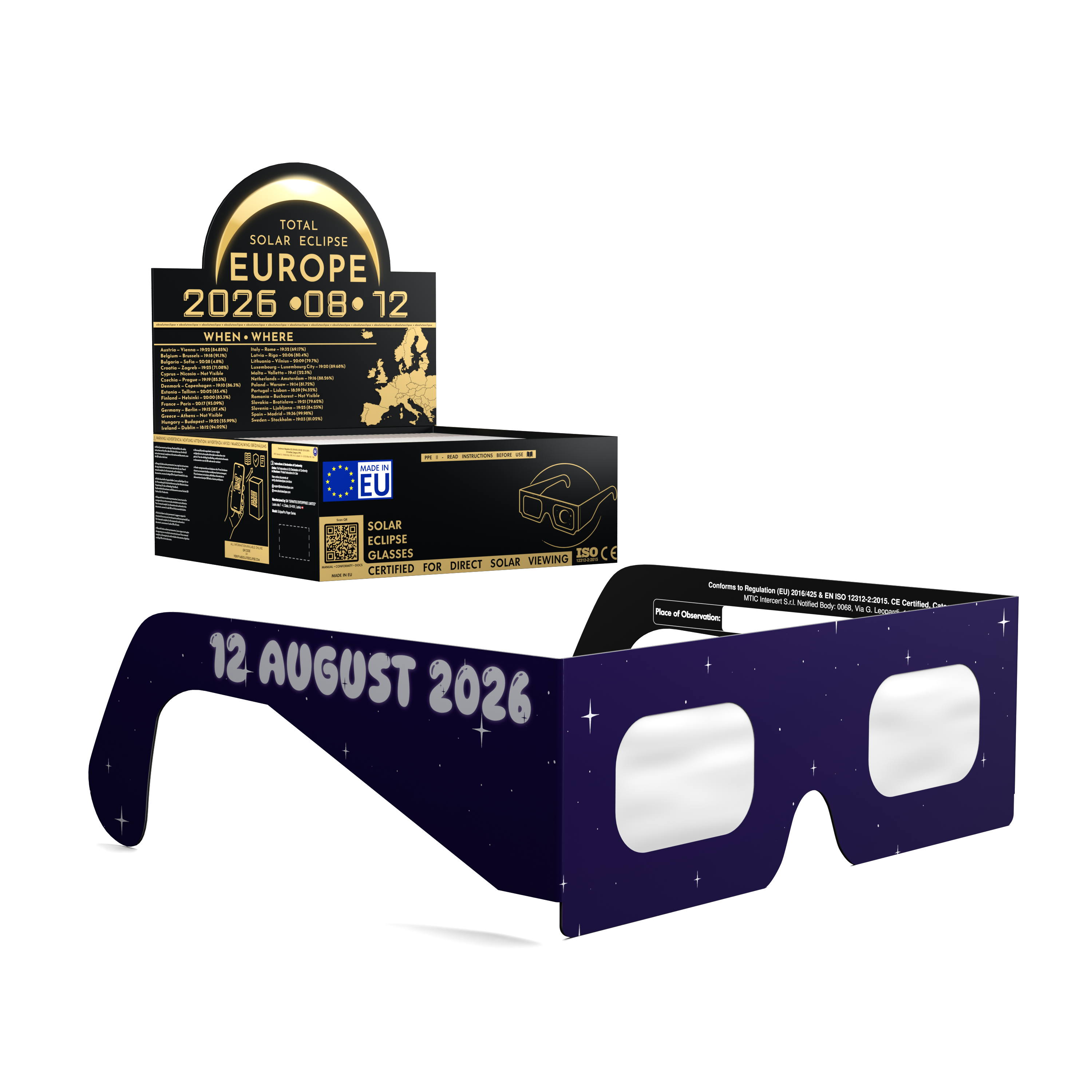 Rocketrider solar eclipse glasses - 50 pack comp