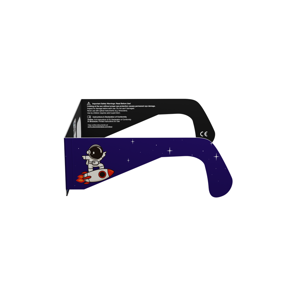 Rocketrider solar eclipse glasses - 270° angle (transparent background)