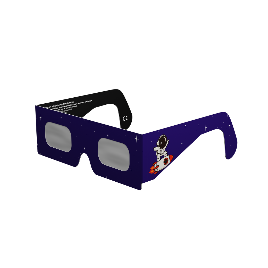 Rocketrider solar eclipse glasses - 315° angle (transparent background)