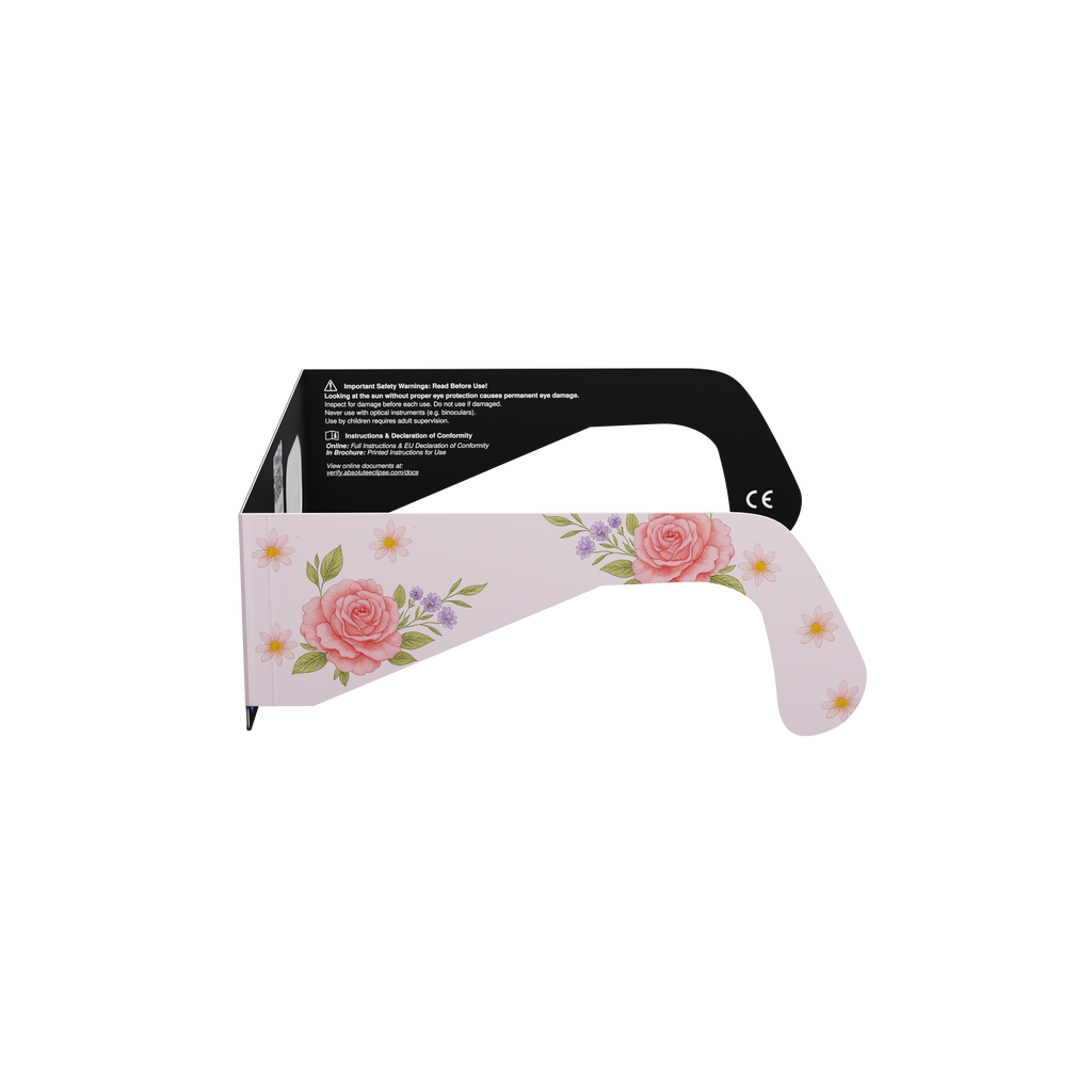 Rosette solar eclipse glasses - 270° angle (transparent background)