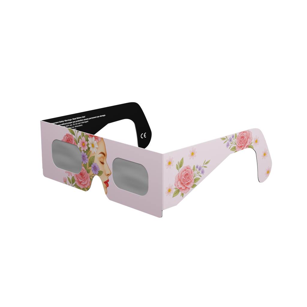 Rosette solar eclipse glasses - 315° angle (transparent background)