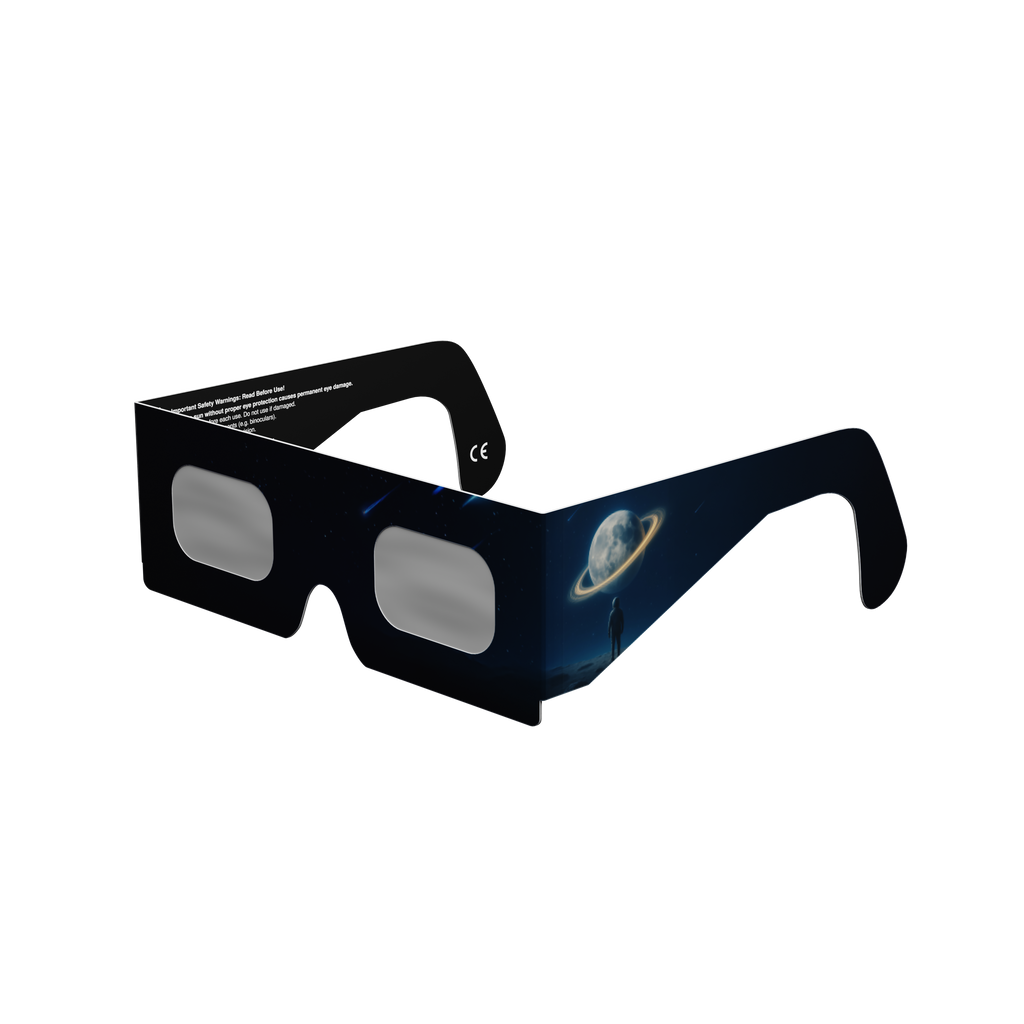 Stranded solar eclipse glasses - 315° angle (transparent background)