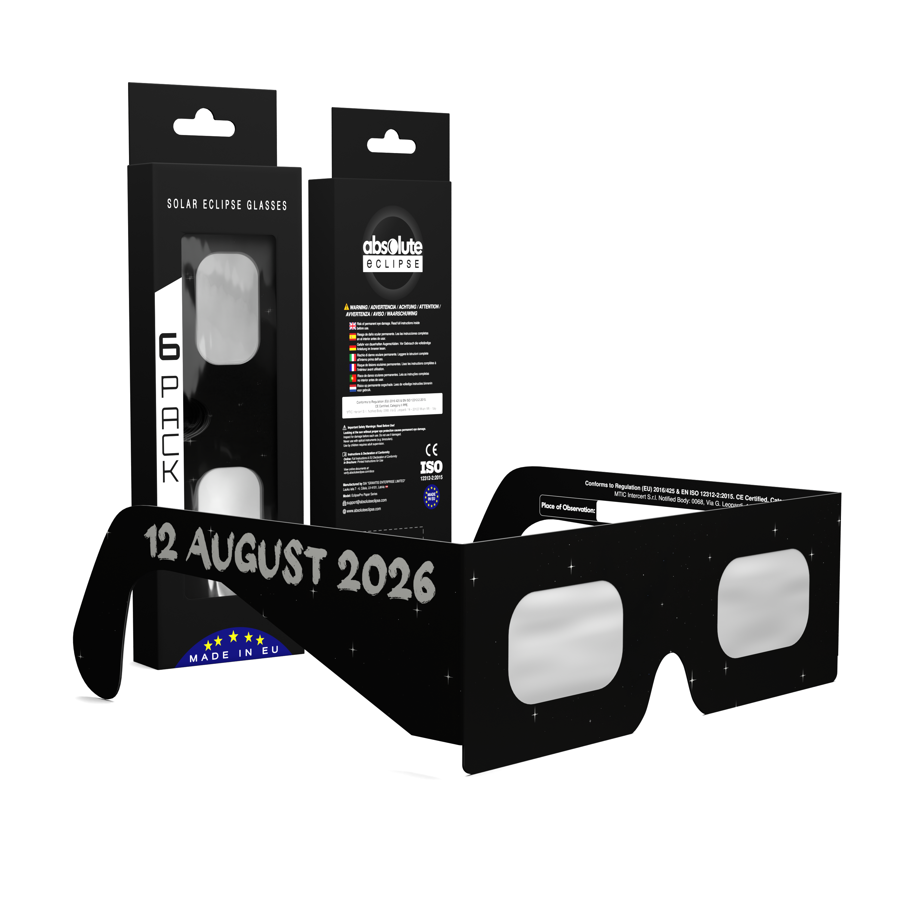Swing solar eclipse glasses - 6 pack comp
