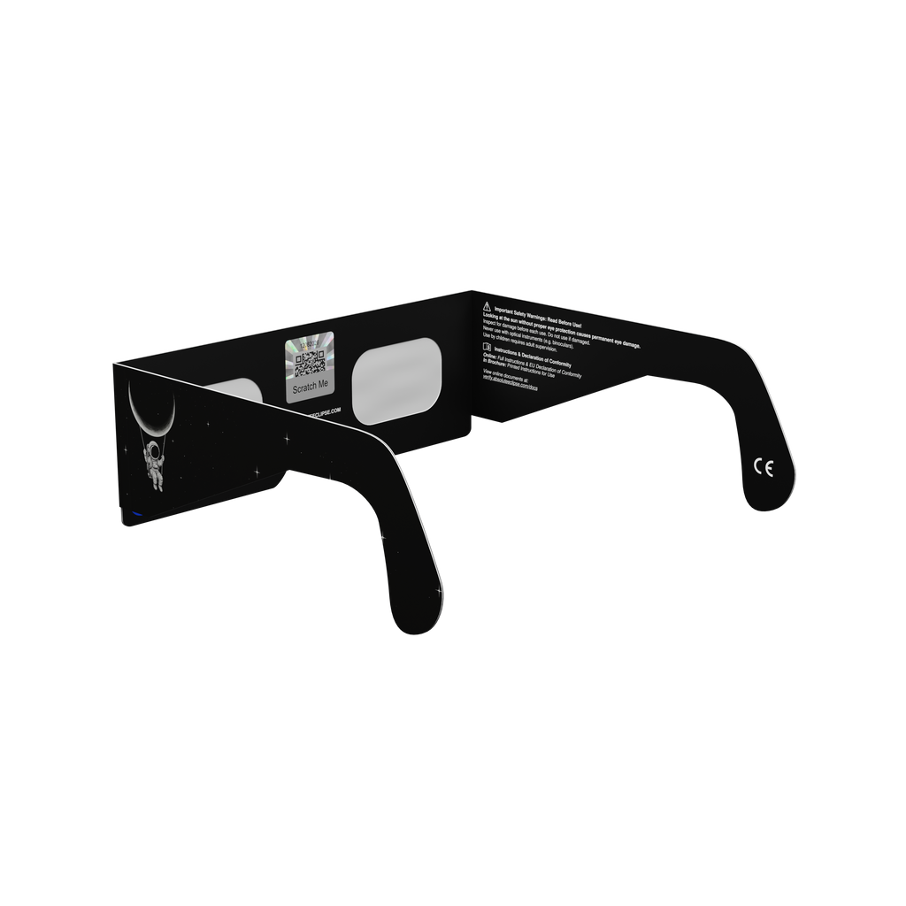 Swing solar eclipse glasses - 225° angle (transparent background)