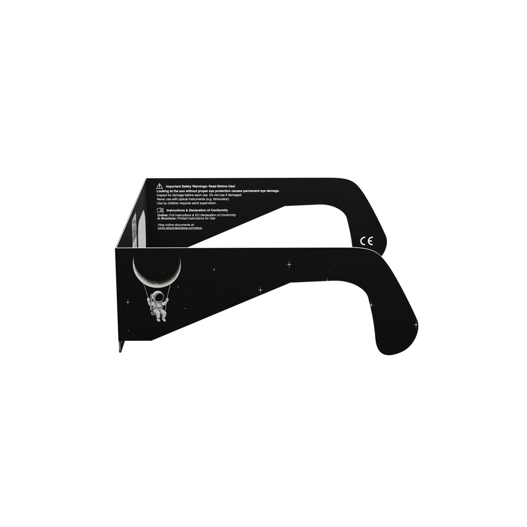 Swing solar eclipse glasses - 270° angle (transparent background)