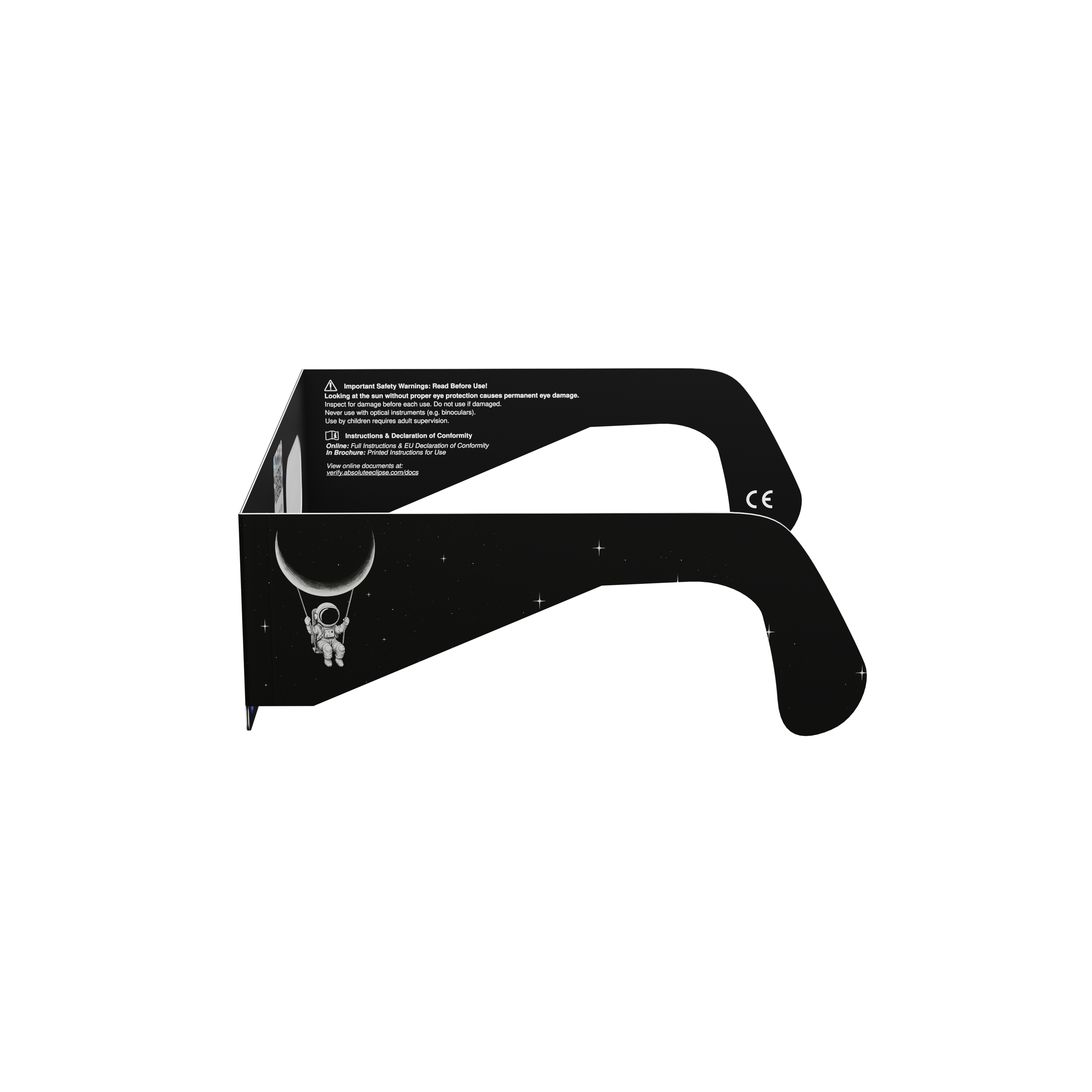 Swing solar eclipse glasses - 270° angle (transparent background)
