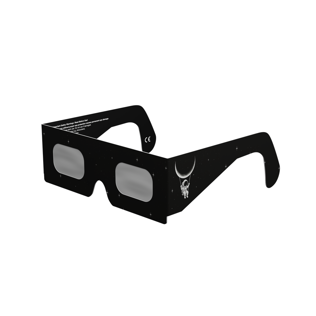 Swing solar eclipse glasses - 315° angle (transparent background)