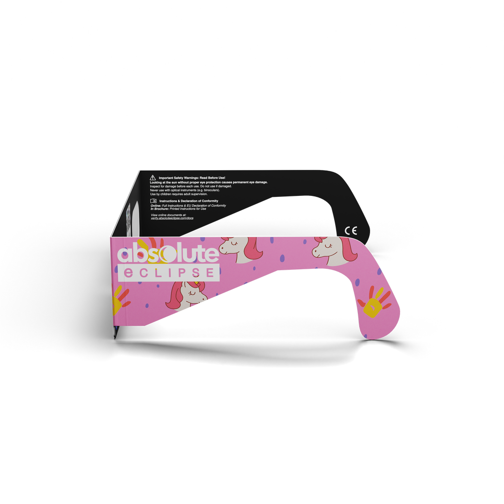 Unicorns solar eclipse glasses - 270° angle (transparent background)