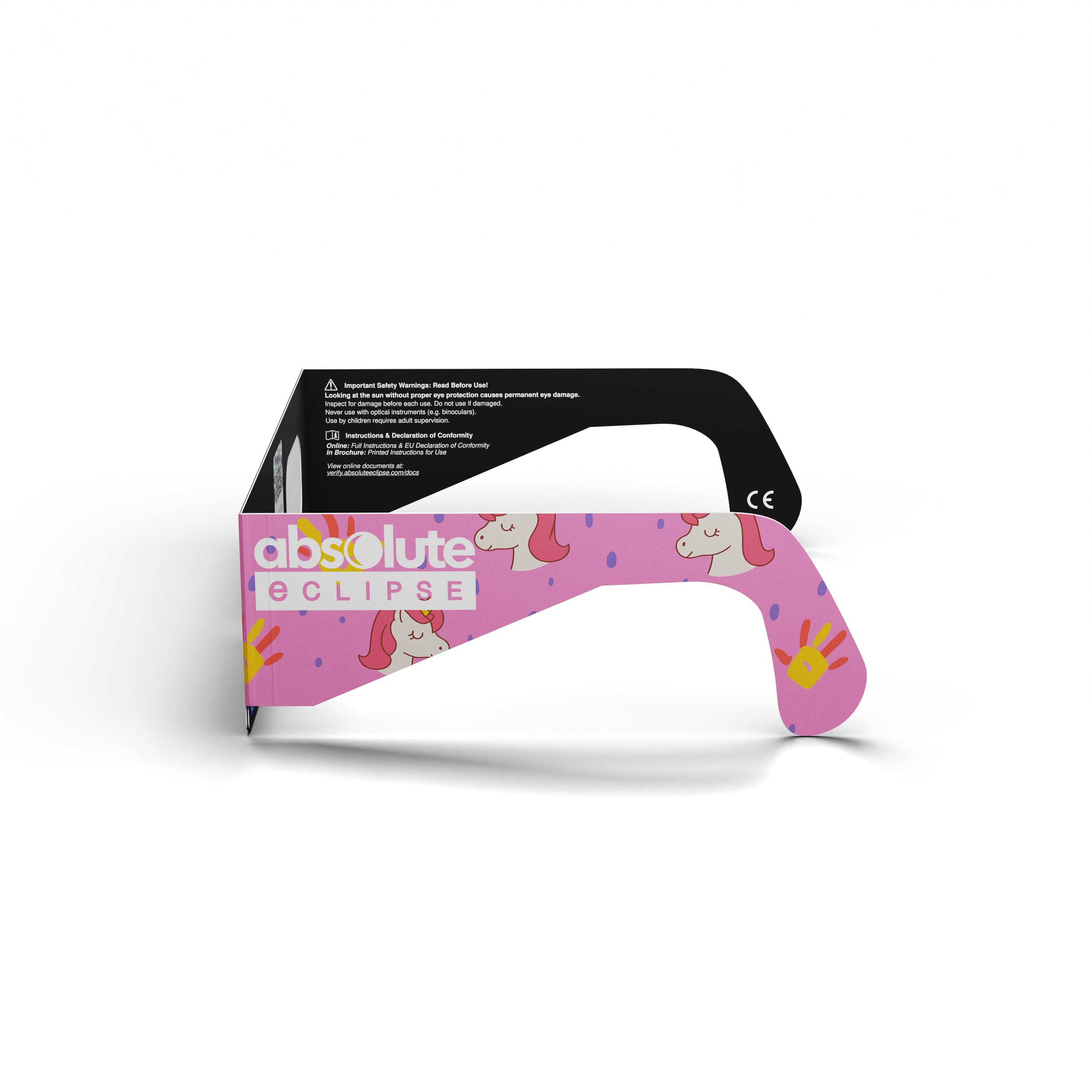Unicorns solar eclipse glasses - 270° angle (transparent background)