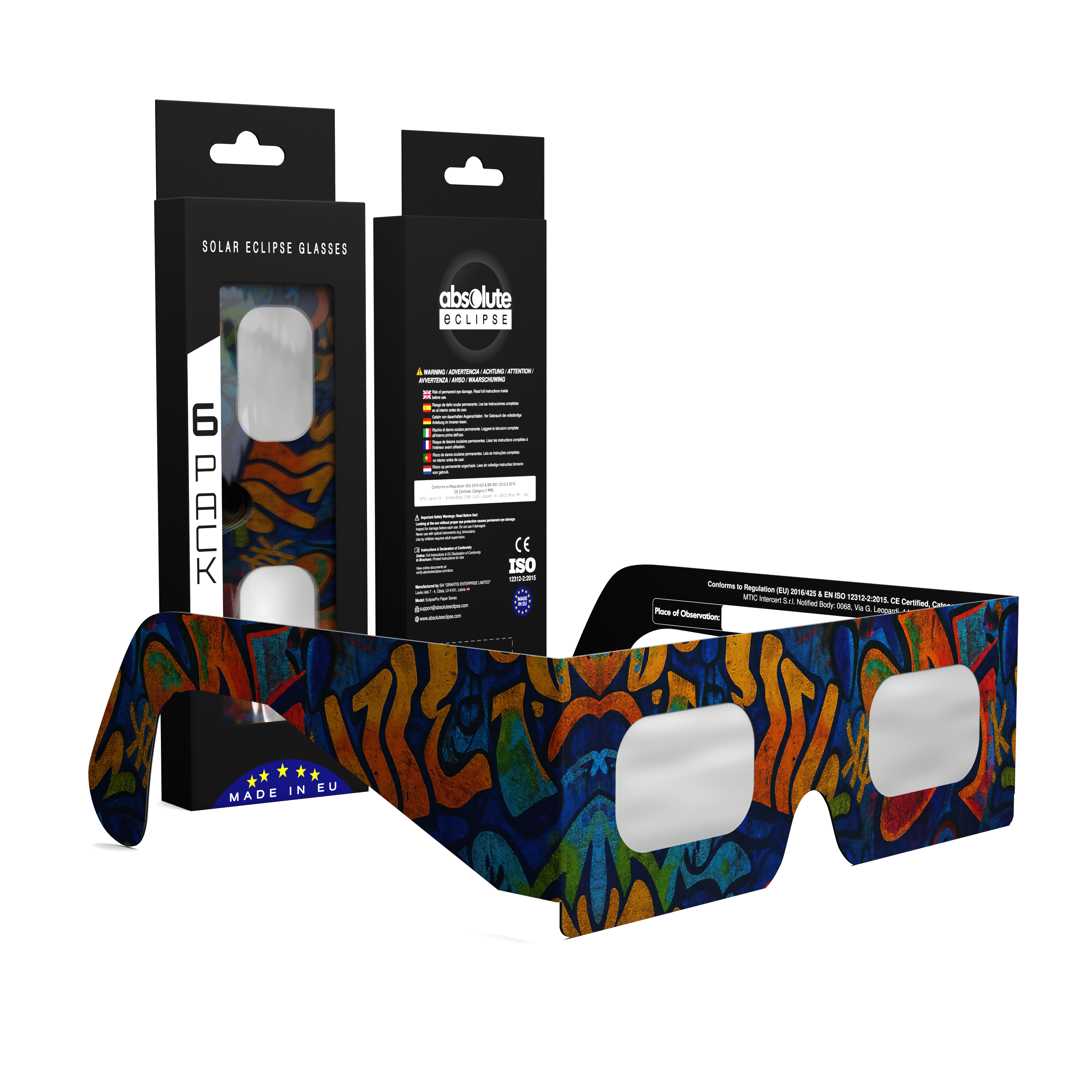Urban solar eclipse glasses - 6 pack comp