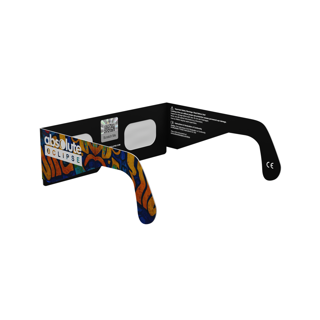 Urban solar eclipse glasses - 225° angle (transparent background)