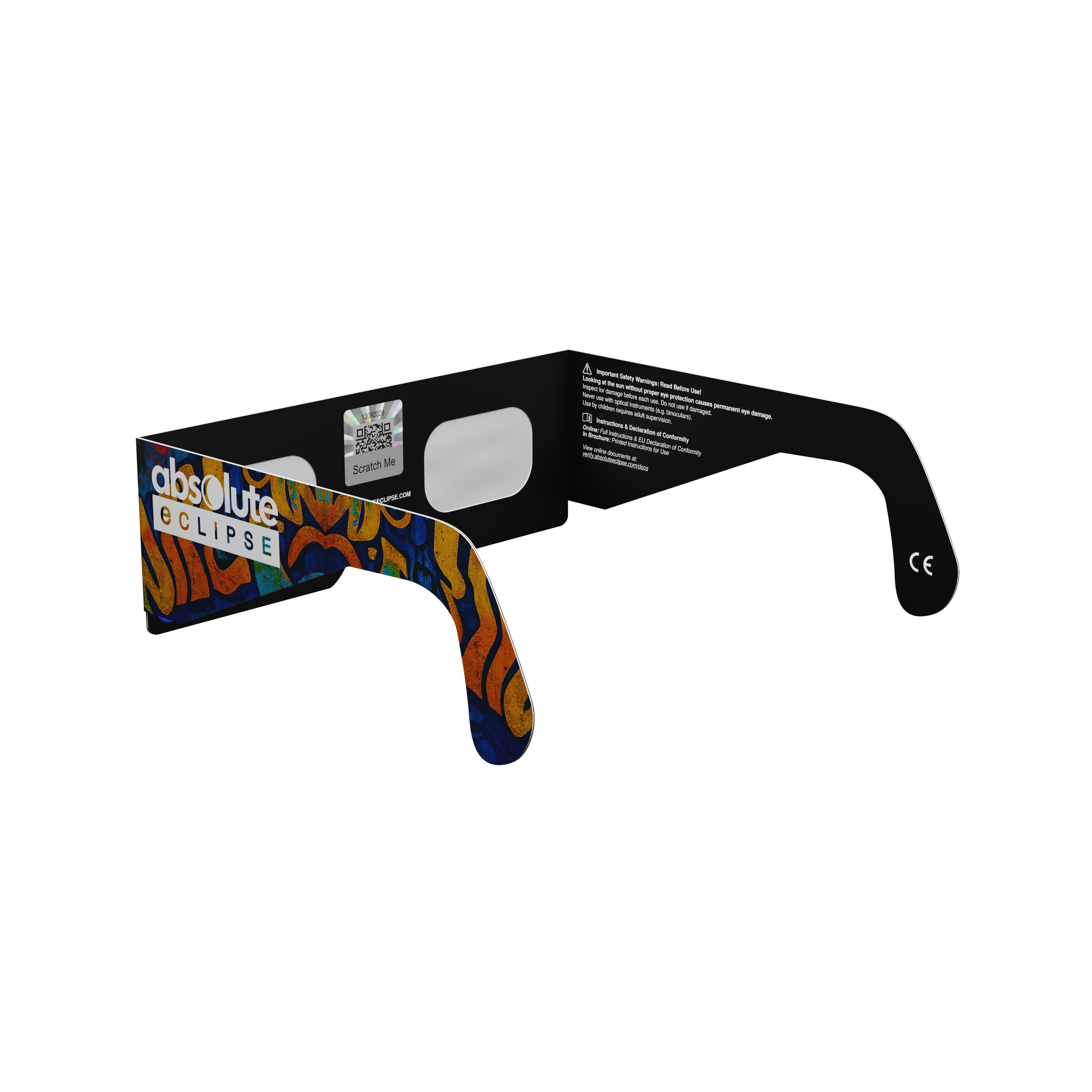 Urban solar eclipse glasses - 225° angle (transparent background)