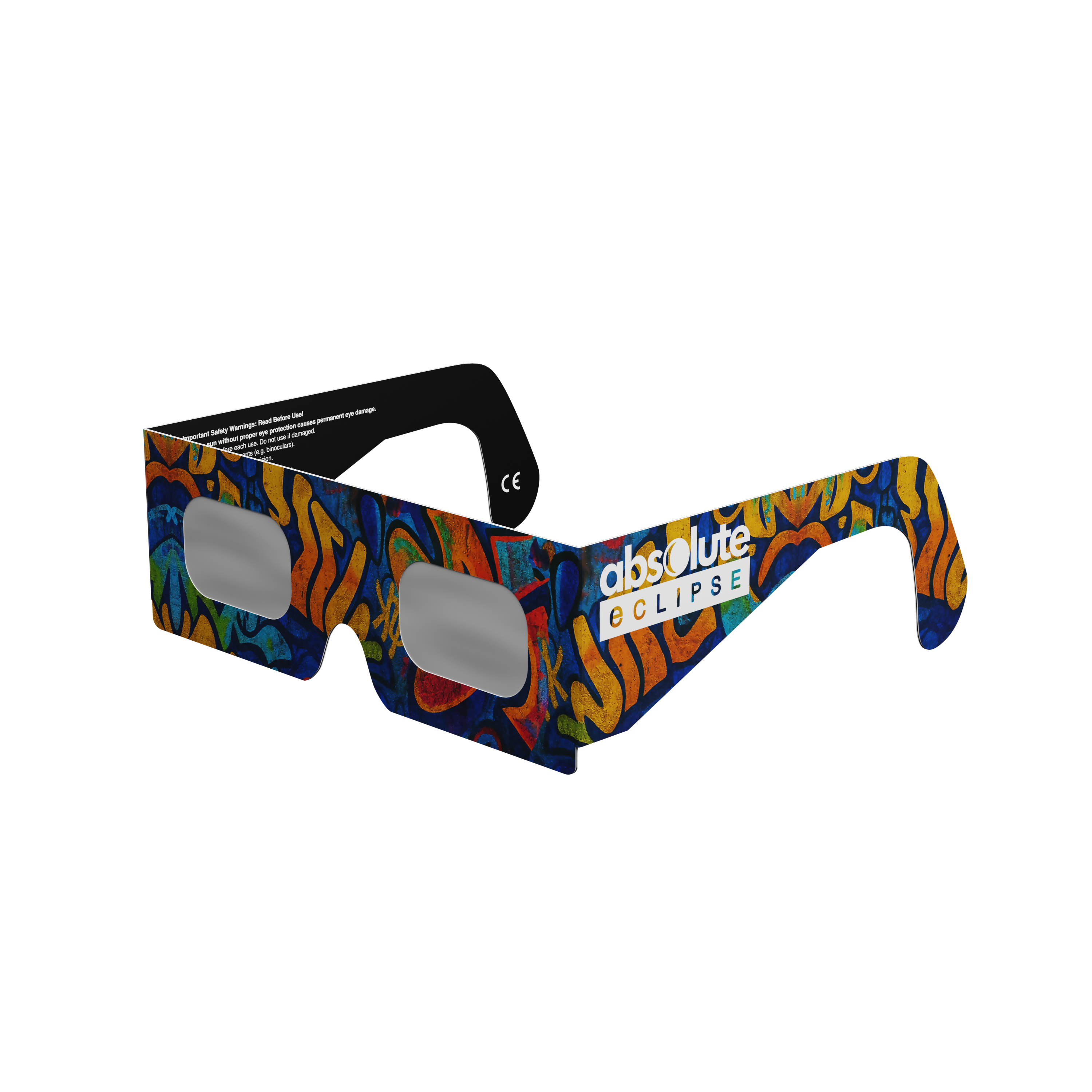 Urban solar eclipse glasses - 315° angle (transparent background)