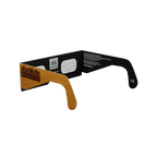 Wood solar eclipse glasses - 225° angle (transparent background)