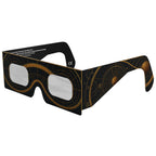 Front-side main angle of Astral glasses, highlighting the cosmic design and safety features for eclipse viewing.