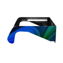 Side profile view of Breeze design solar eclipse glasses, emphasizing the light and flowing design.
