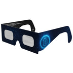 Front-side main angle view of BTC solar eclipse glasses, highlighting their stylish and safe design.
