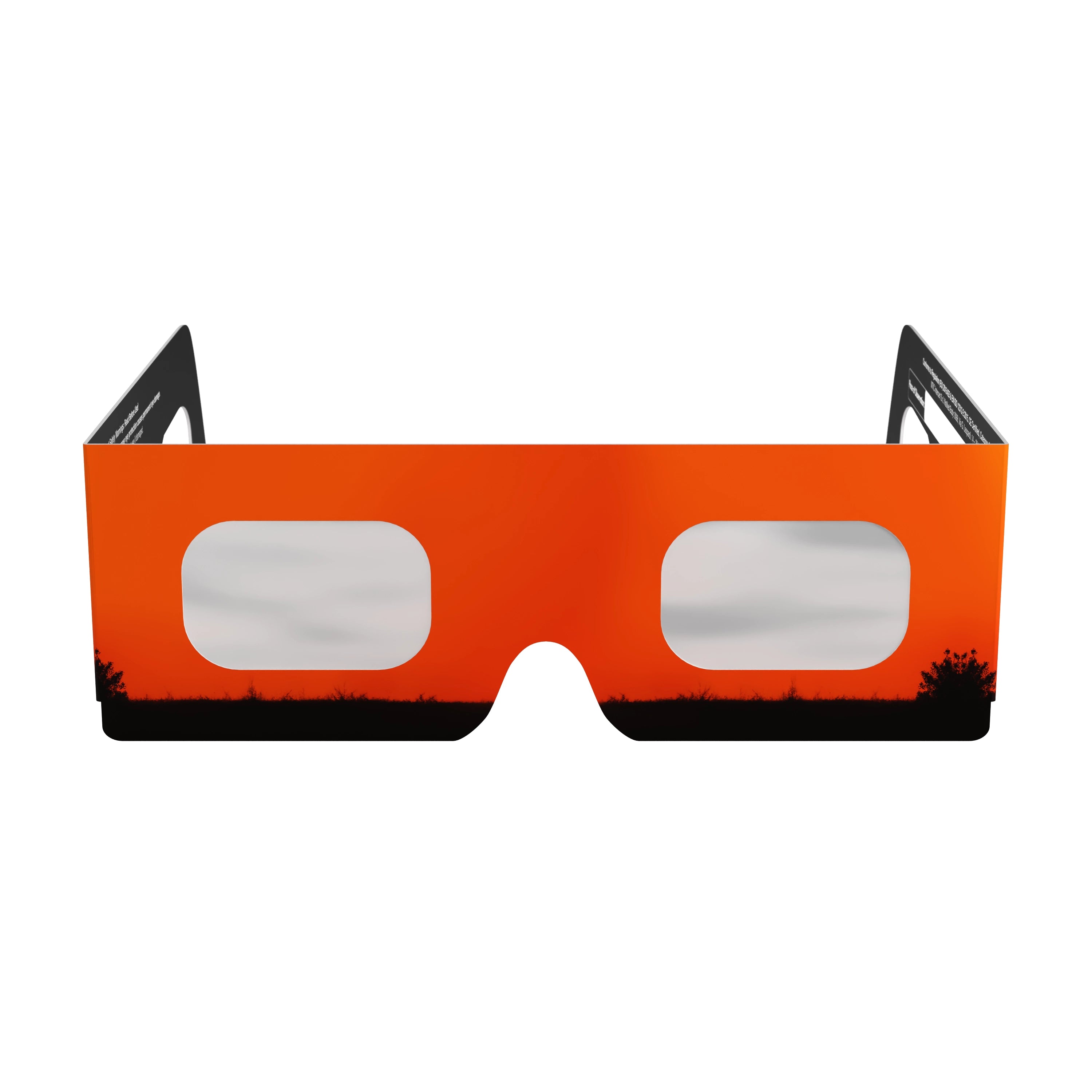 Front view of Bull design solar eclipse glasses, highlighting their unique features and CE certification.