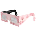 Front-side main angle of cherry blossom design eclipse glasses, showcasing their unique cherry design.