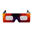 Clean front view of Colorsplash solar eclipse glasses, highlighting their vibrant splash design.