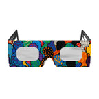 Clean product view of the crowd design solar eclipse glasses from the front, showcasing the flat, geometrically precise lenses.