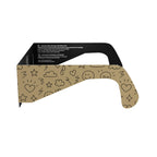 Side alternate profile view of Doodle design solar eclipse glasses, showcasing its artistic doodle design.