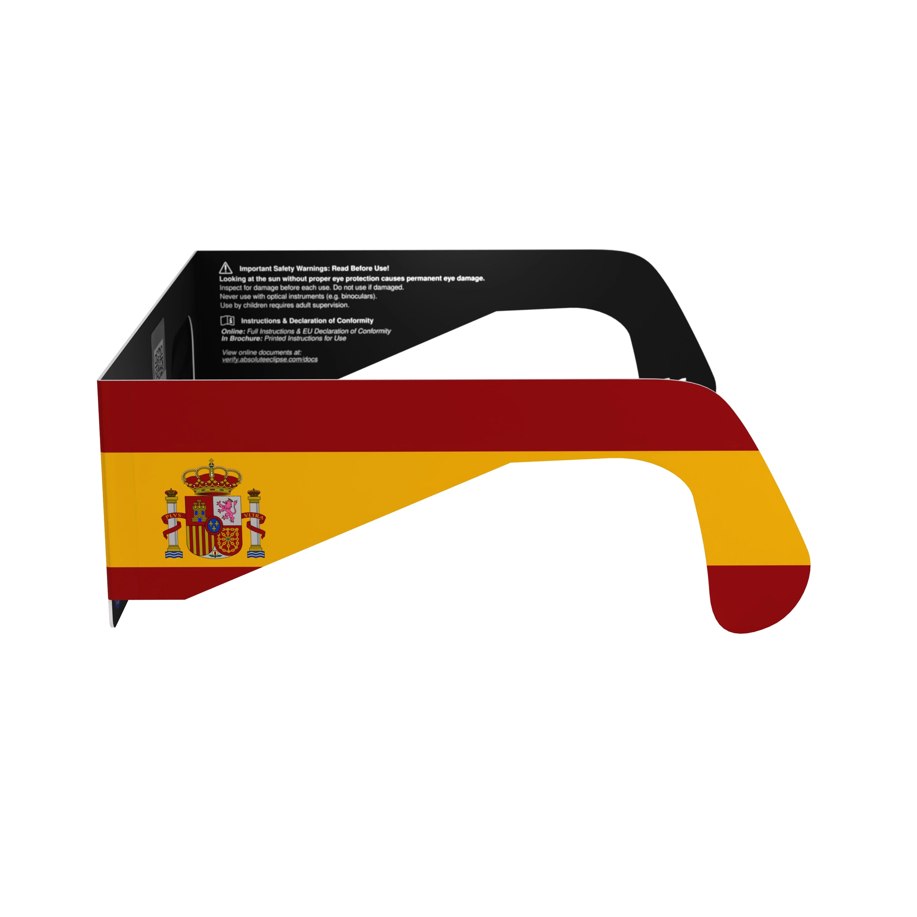 Side alternate profile of ES solar eclipse glasses, emphasizing the lens quality and sleek design.