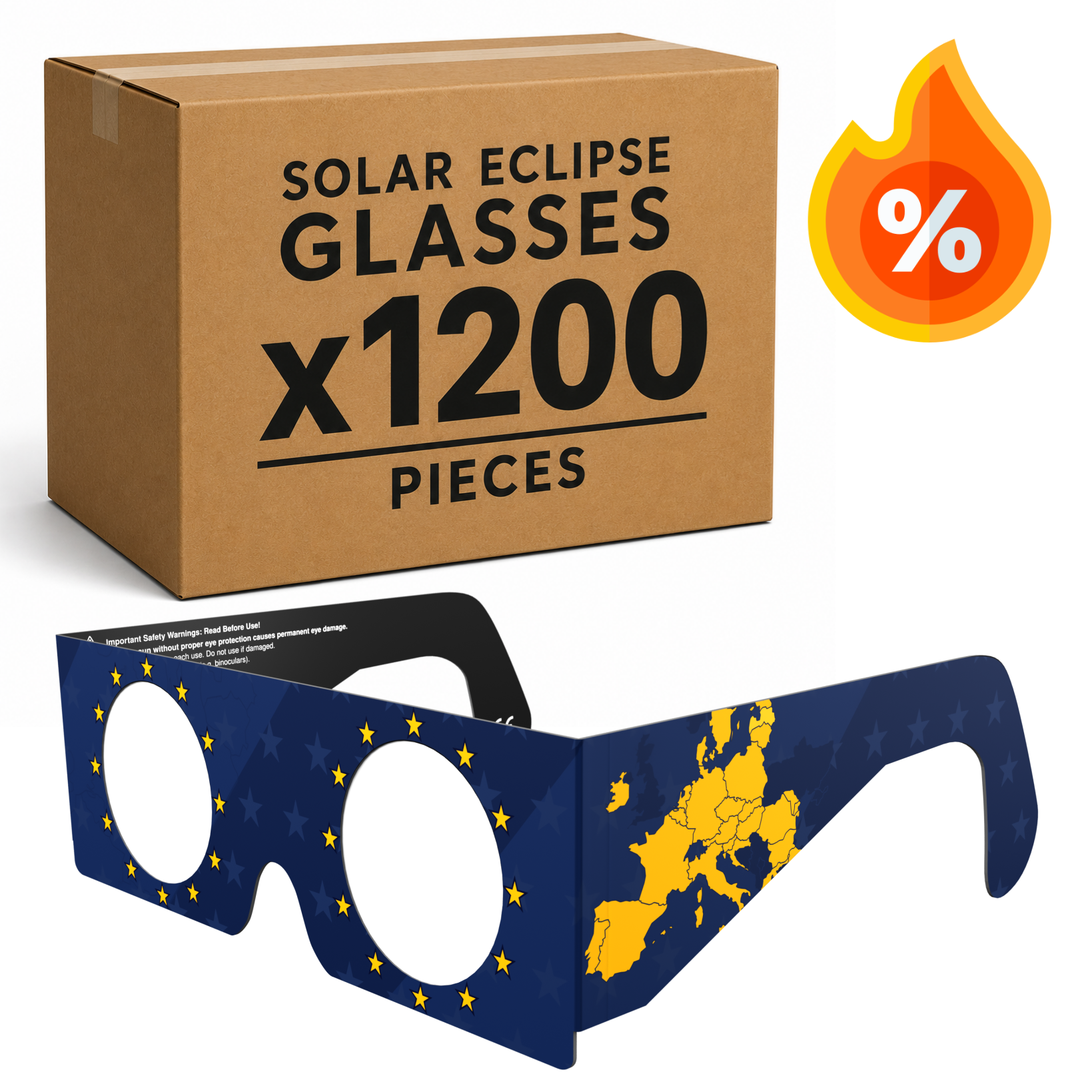 Lunettes en papier pour éclipse solaire UE
