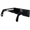 Back-side angle view of EVA eclipse glasses with QR authenticity sticker visible, showcasing design.