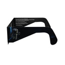 Side alternate profile view of EVA solar eclipse glasses demonstrating the contemporary design.