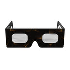 Front view of goldline solar eclipse glasses, showcasing the elegant design and flat lenses.