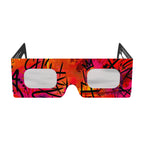 Clean front view of graffiti design solar eclipse glasses showcasing their stylish look and safety features.