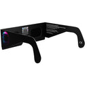 Back-side alternate angle view of helmet-design glasses with QR sticker visible.