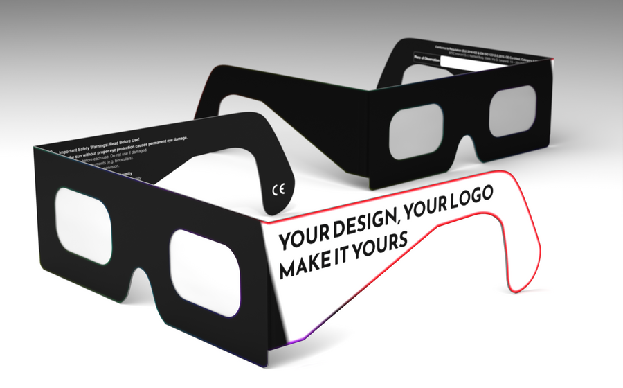Custom-branded solar eclipse glasses