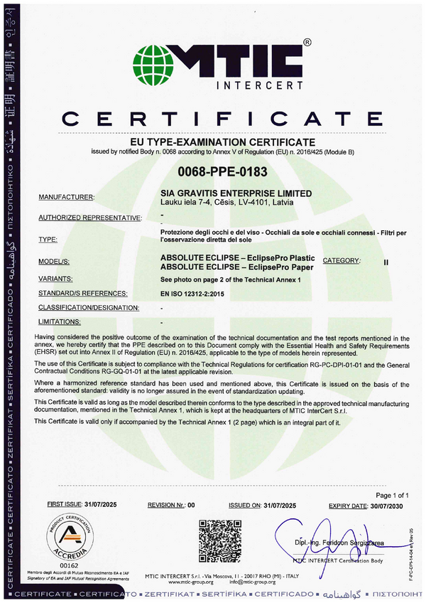 MTIC Issued Certificate of Compliance