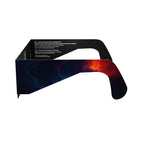 Side alternate profile of Nebula design solar eclipse glasses, displaying the cosmic design.