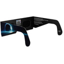 Back-side alternate view of Orbiter glasses, displaying the QR sticker and stylish design for eclipse safety.