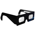 45-degree angle view of Orbiter solar eclipse glasses, highlighting their unique design and safety features.