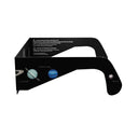 Side alternate profile of solar eclipse glasses, highlighting their unique planets design and safety features.