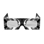 Front view of the reflective design solar eclipse glasses showcasing the shiny metallic surface.