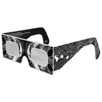 Front-side main angle view of the reflective solar eclipse glasses showcasing their unique mirror-like finish.