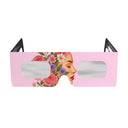 Front view of rosette-design solar eclipse glasses showing the elegant floral pattern.