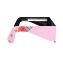 Side profile view of rosette eclipse glasses highlighting the elegant design. ISO 12312-2 compliant for safe eclipse viewing.