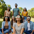 Solar Eclipse Glasses with Army design, CE Certified and ISO Compliant - Lifestyle Image of 10-Pack
